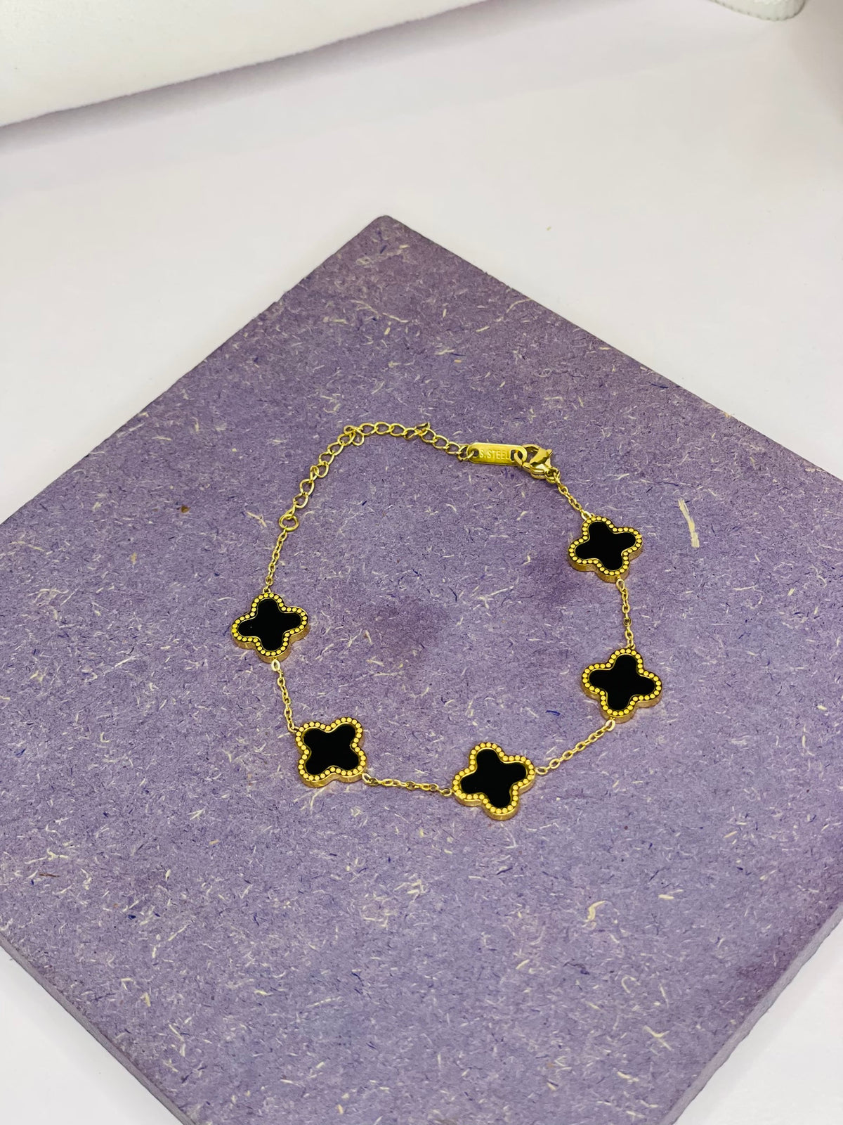 Four Leaf Black bracelet