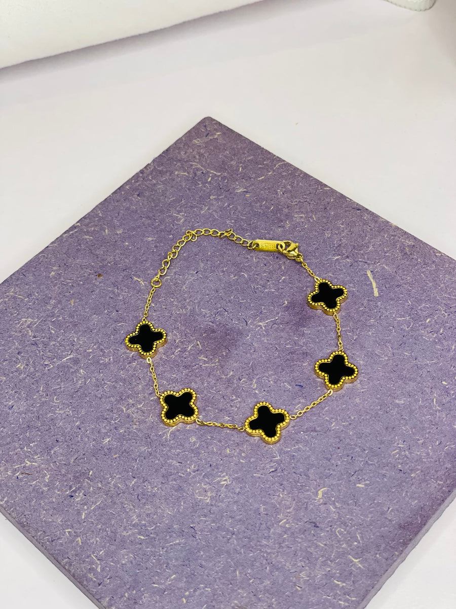 Four Leaf Black bracelet