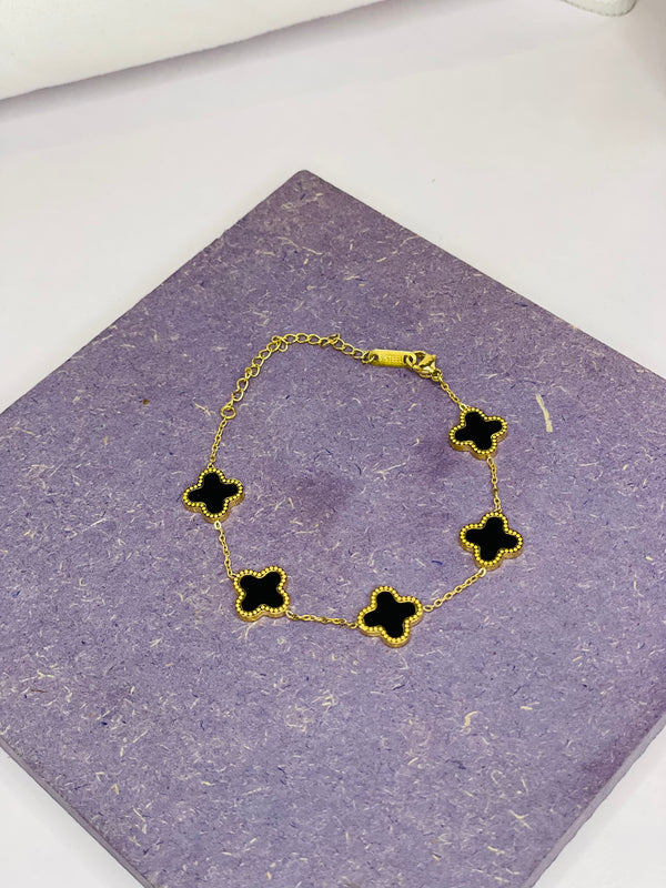 Four Leaf Black bracelet
