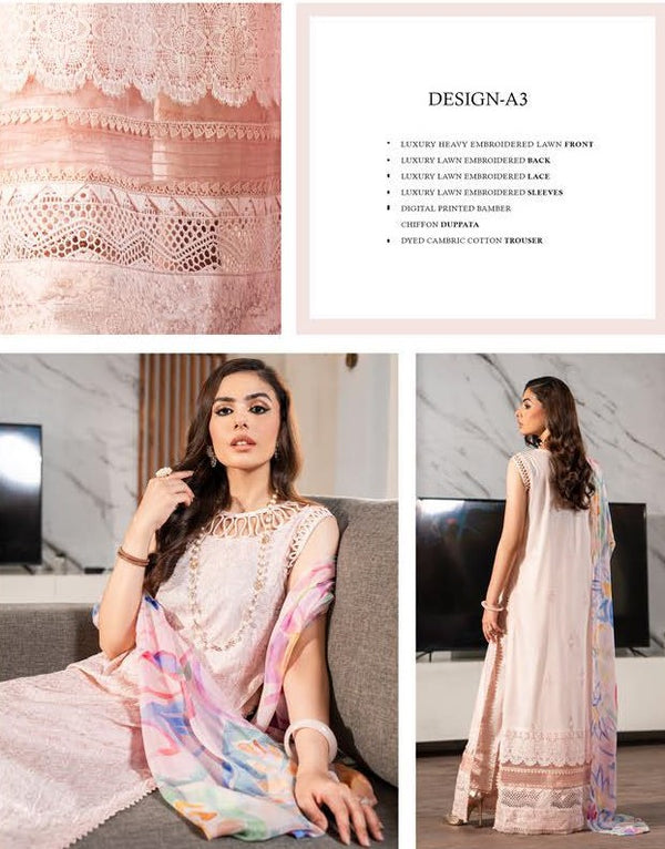 Emira Embroidered Lawn 3 Piece Suit