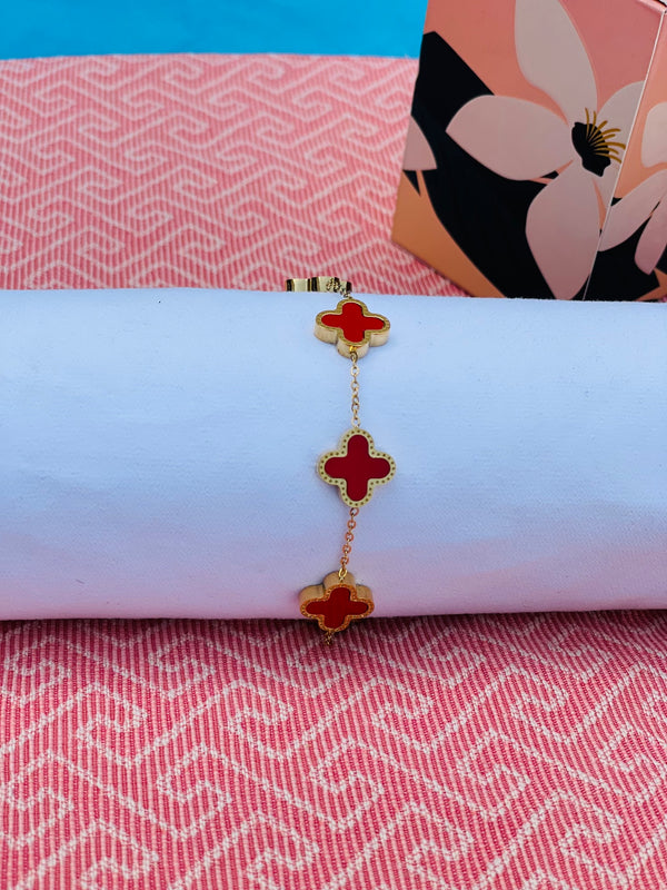 Four Leaf Red bracelet