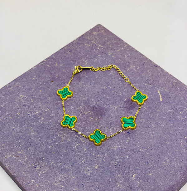 Four Leaf Green Bracelet