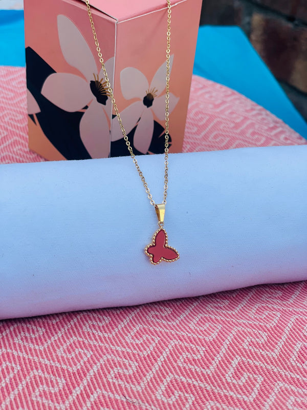 Butter fly red locket