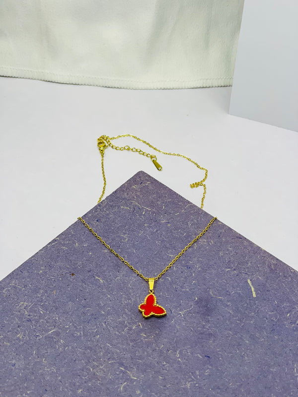 Butter fly red locket