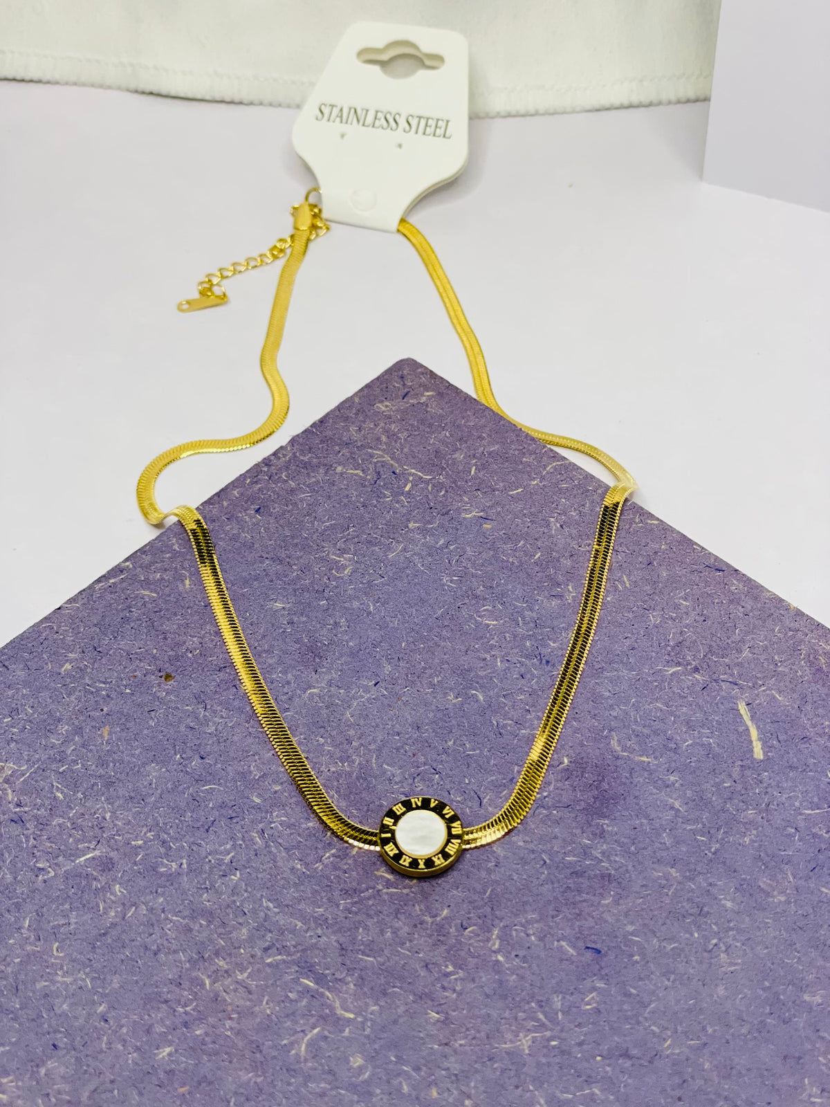 Round White Locket