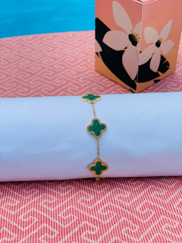 Four Leaf Green Bracelet