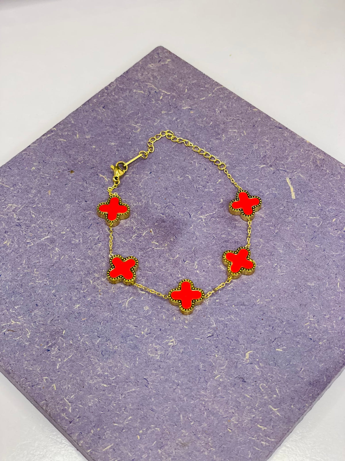 Four Leaf Red bracelet