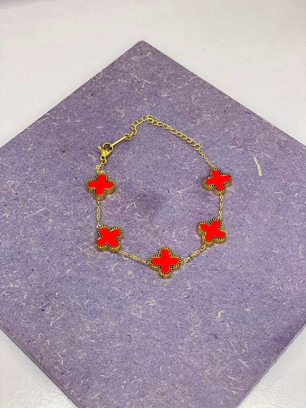 Four Leaf Red bracelet