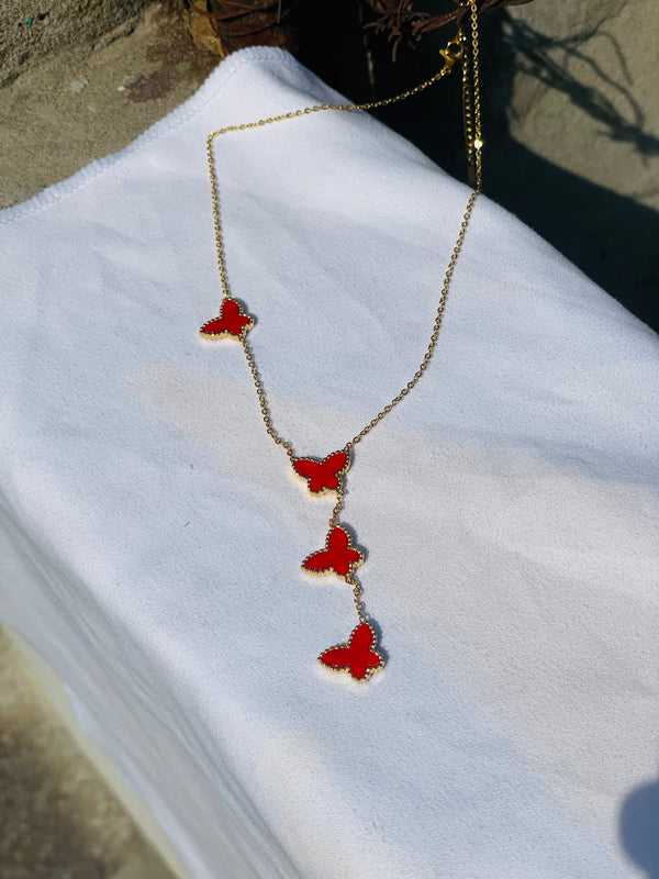 Butter fly red locket