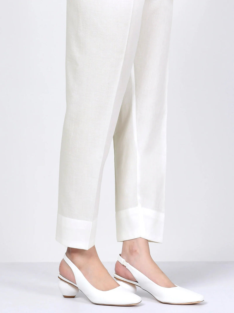 Plain White Trouser Stitched