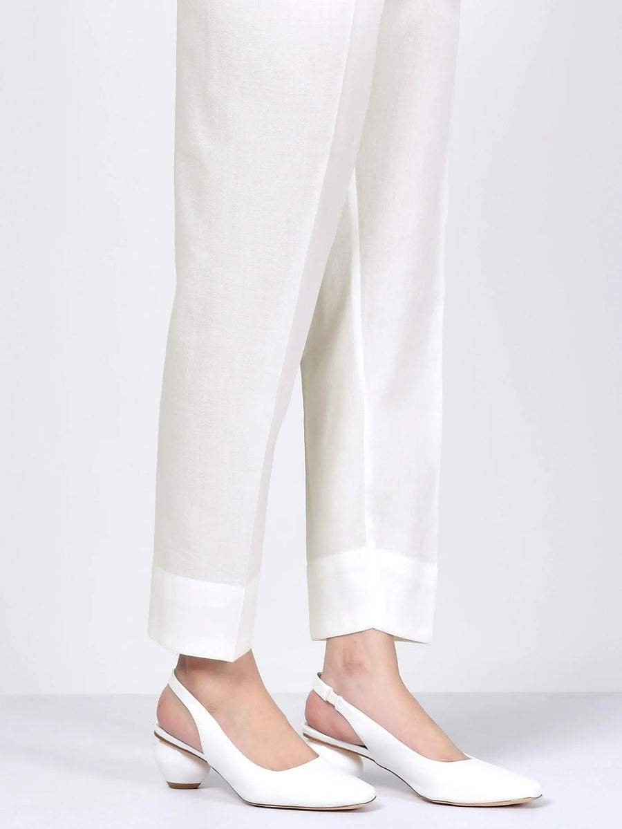 Plain White Trouser Stitched